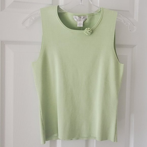 Petite Sophisticate Silk Stretch Cardigan & Shell Set | NWT | P | Light Green - Picture 4 of 16